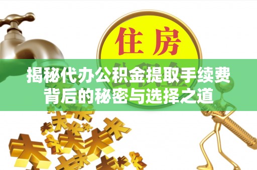 泽州揭秘代办公积金提取手续费背后的秘密与选择之道