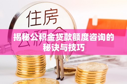 泽州揭秘公积金贷款额度咨询的秘诀与技巧