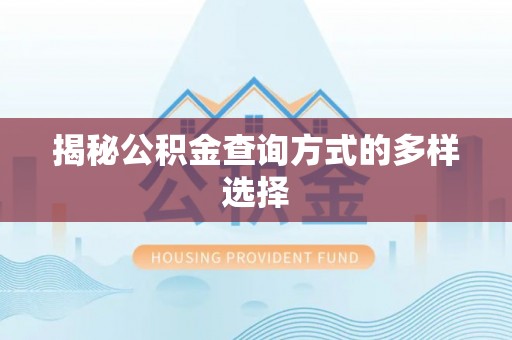 泽州揭秘公积金查询方式的多样选择